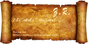 Zámbó Roland névjegykártya